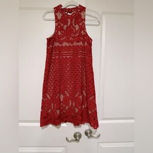 Like new Francesca’s red lace line dress